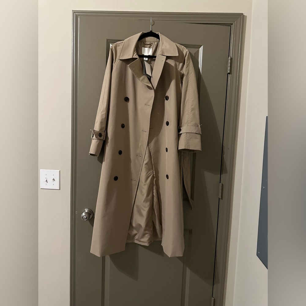 H&M Beige Double-Breasted Trench Coat